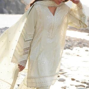 Élan Zeina Stitched Embroidered Luxury Suit